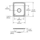 Elkay Lustrous Highlighted Satin 2 Hole Single Bowl Top Mount Square Bar Sink with Center Drain 