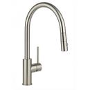1-Hole Pull-Down Spray Kitchen Faucet with Single Lever Handle and 9-1/8 in. Spout Reach in Brushed Nickel