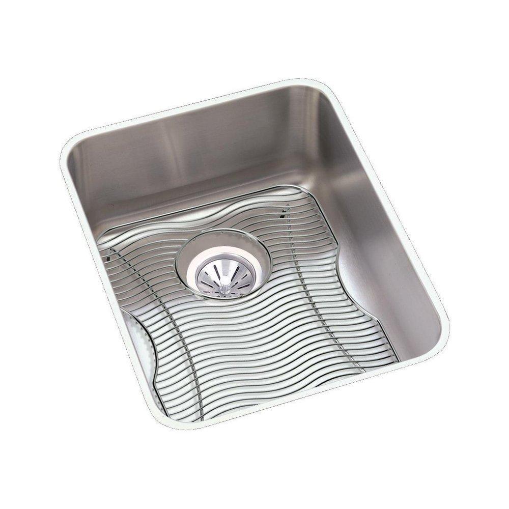Elkay Lustertone 16-1/2 x 20-1/2 in. No Hole Single Bowl Undermount Stainless Steel Bar Sink with Rear Center Drain 