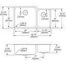 Elkay Lustrous Satin 35-1/4 x 20-1/2 in. No Hole Stainless Steel Double Bowl Undermount Kitchen Sink 