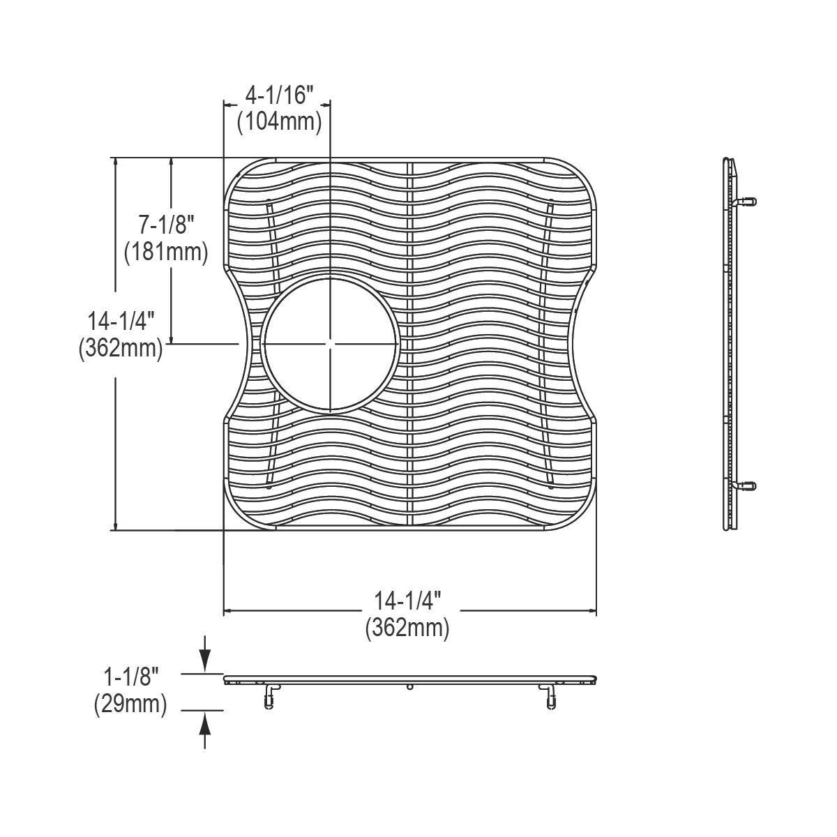 Elkay Stainless Steel 14-1/4 x 14-1/4 in Grid 