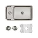 Elkay Lustertone 32-1/4 x 18-1/4 in. No Hole Stainless Steel Double Bowl Undermount Kitchen Sink 