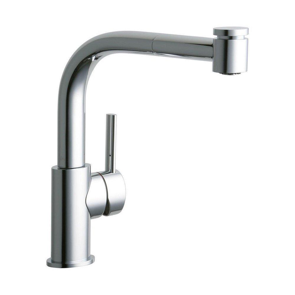 Elkay Polished Chrome 1-Hole Pull-Out Spray Kitchen Faucet with Single Lever Handle 