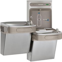 Filtered Non-Refrigerated Bottle Filling Station with Bi-Level Water Cooler in Stainless Steel