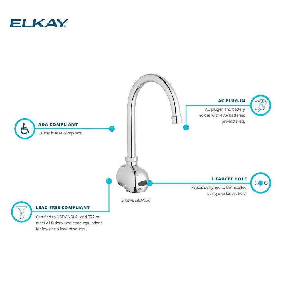 Elkay Polished Chrome No Handle Wall Mount Service Faucet 