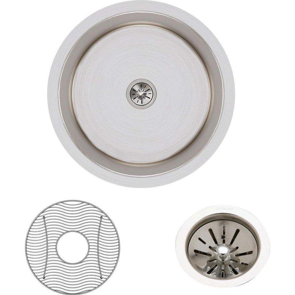 Elkay Lustrous Satin 18-3/8 x 18-3/8 in. No Hole Stainless Steel Single Bowl Undermount Kitchen Sink 