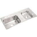 37-1/4 x 17 in. 4-Hole 2-Bowl 304 Stainless Steel Top Mount and Drop-In Classroom Sink in Lustrous Satin