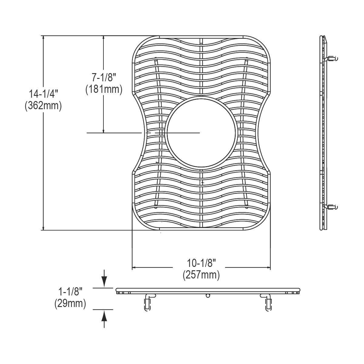 Elkay Polished Stainless Steel 10-1/8 in. Bottom Grid 