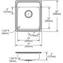 Elkay Lustrous Satin 17 x 20 in. Stainless Steel Single Bowl Drop-in Kitchen Sink in Lustrous Satin 