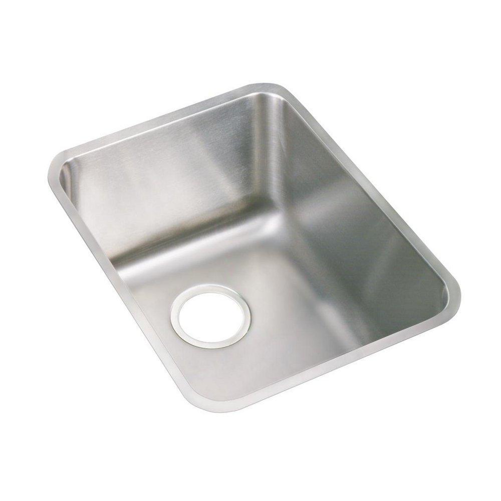 Elkay Lustrous Highlighted Satin Single Bowl Undermount Bar Sink Kit with Rear Center Drain 