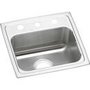 17 x 16 in. 18 ga 1-Bowl 3 Hole Self-rimming or Drop-in 304 Stainless Steel Kitchen Sink with Center Drain in Lustrous Satin