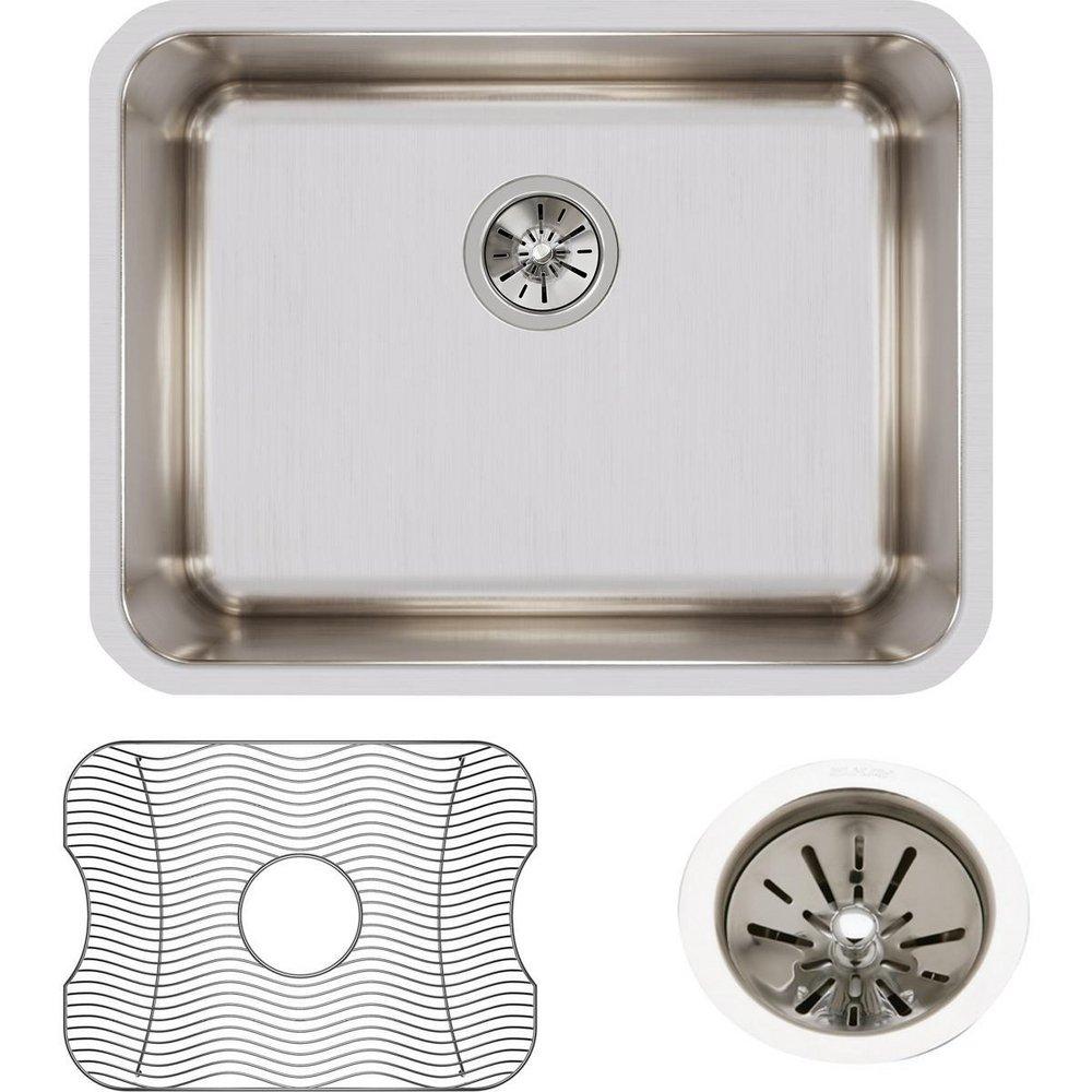 Elkay Lustrous Satin 23-1/2 x 18-1/4 in. No Hole Stainless Steel Single Bowl Undermount Kitchen Sink 