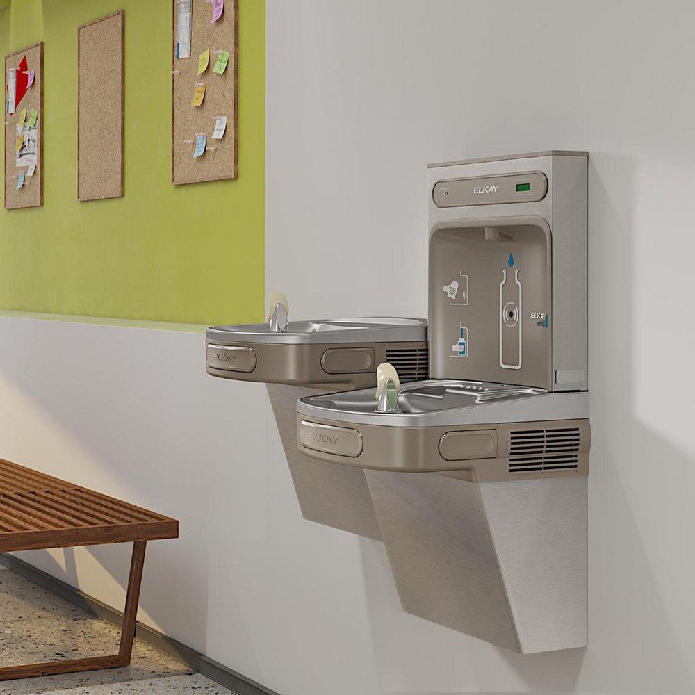 Elkay Stainless Steel 39-1/16 in. 1.5 gpm Bottle Filing Station with Bi-Level Cooler 