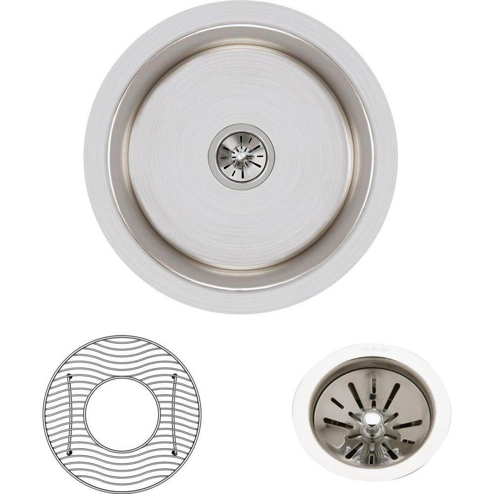 Elkay Lustrous Satin 14-3/8 x 14-3/8 in. Undermount Stainless Steel Bar Sink 