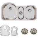 Elkay Lustrous Satin 39-1/2 x 20 in. No Hole Stainless Steel Triple Bowl Undermount Kitchen Sink 
