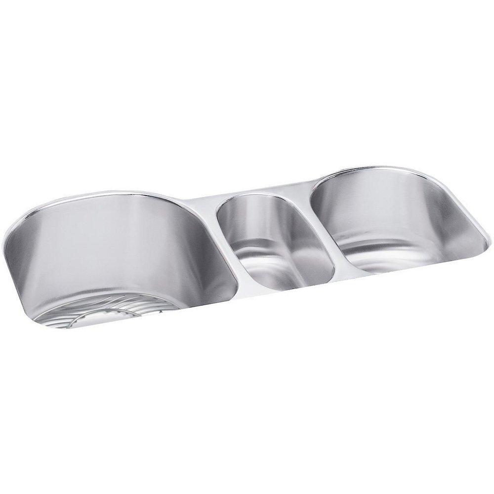 Elkay Lustrous Satin 39-1/2 x 20 in. No Hole Stainless Steel Triple Bowl Undermount Kitchen Sink 