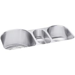 39-1/2 x 20 in. No Hole Stainless Steel Triple Bowl Undermount Kitchen Sink in Lustrous Satin