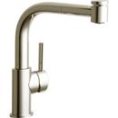 1-Hole Pull-Out Spray Kitchen Faucet with Single Lever Handle in Brushed Nickel