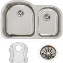 Elkay Stainless Steel Double Bowl Undermount Kitchen Sink with Rear Center Drain Kit 