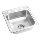 17 x 19 in. 2-Hole Stainless Steel Single Bowl Drop-in Kitchen Sink