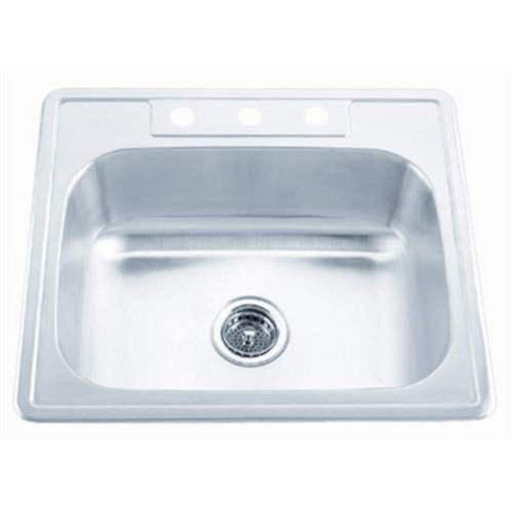 PROFLO&reg; Stainless Steel 25 x 22 in. Stainless Steel Single Bowl Drop-in Kitchen Sink 