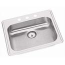 25 x 21 in. 3-Hole Stainless Steel Single Bowl Drop-in Rear Center Drain Kitchen Sink