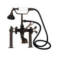 Barclay Products Limited Oil Rubbed Bronze 3.7 gpm Triple Cross Handle Swivel Mount Roman Tub Faucet with Hand Shower 