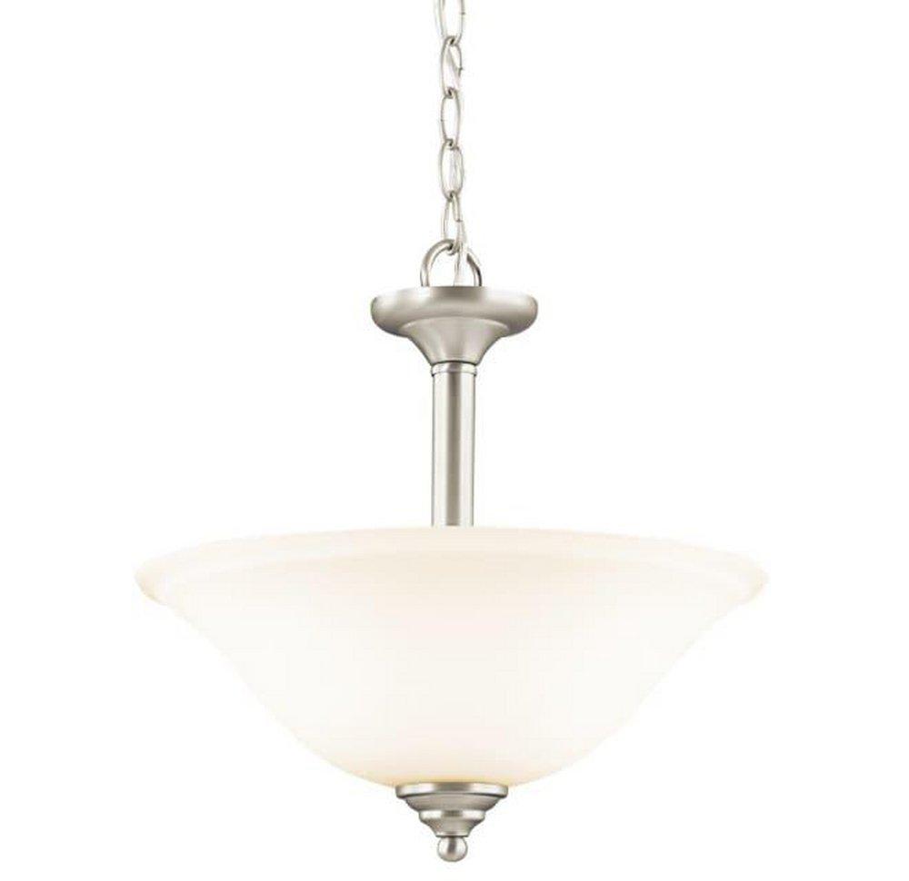 Kichler Lighting Brushed Nickel 15-1/4 x 15 in. 100W 2-Light Medium Semi-Flush Mount Ceiling Fixture 