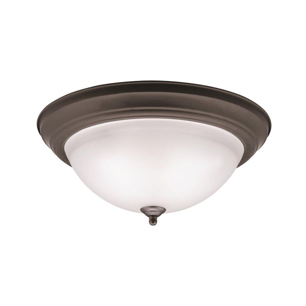 Kichler Lighting Olde Bronze 15-1/4 in. 60W 3-Light Flushmount Medium Ceiling Light 