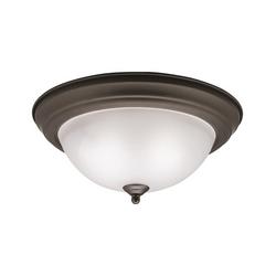 6 x 13-1/2 in. 60 W 2-Light Medium Flush Mount Ceiling Fixture in Old Bronze