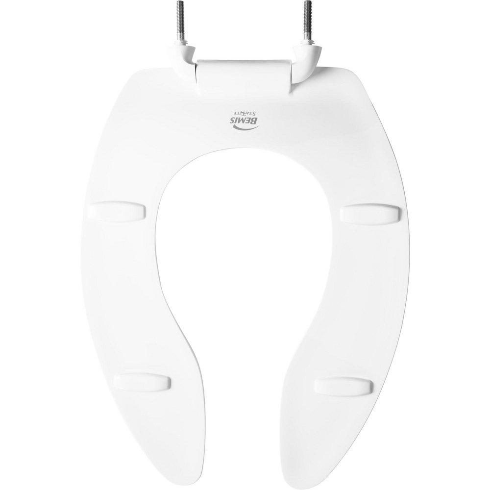 Bemis White Elongated Open Front Toilet Seat 