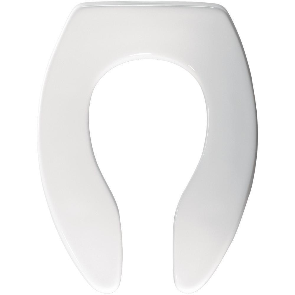 Olsonite Elongated Open Front Toilet Seat in White Ferguson