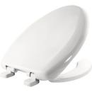 Bemis White Elongated Open Front Toilet Seat with Cover 