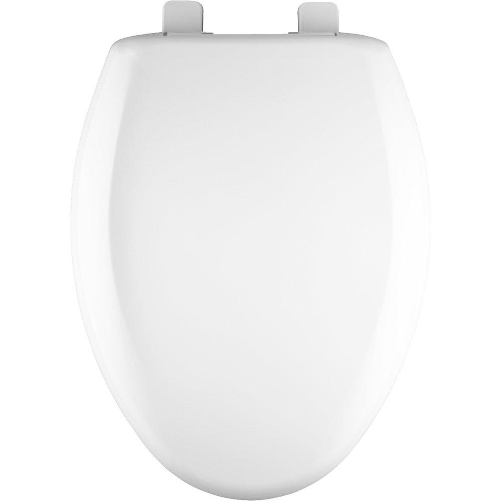 Bemis White Elongated Open Front Toilet Seat with Cover 