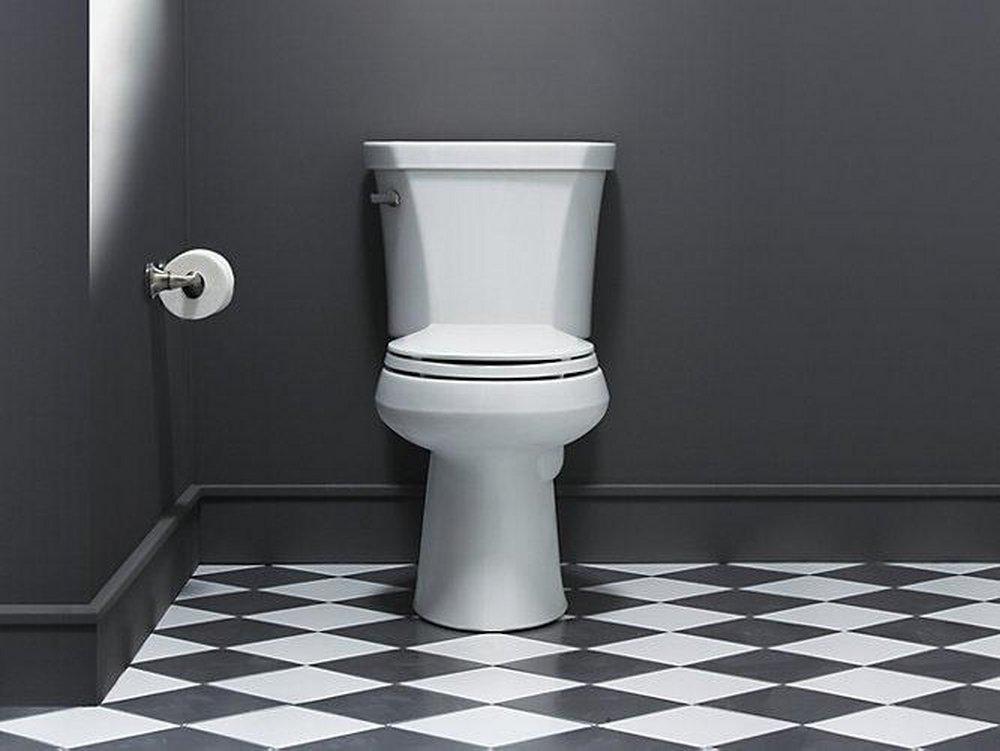 KOHLER White 1.6 gpf Elongated Floor Mount Toilet Bowl 