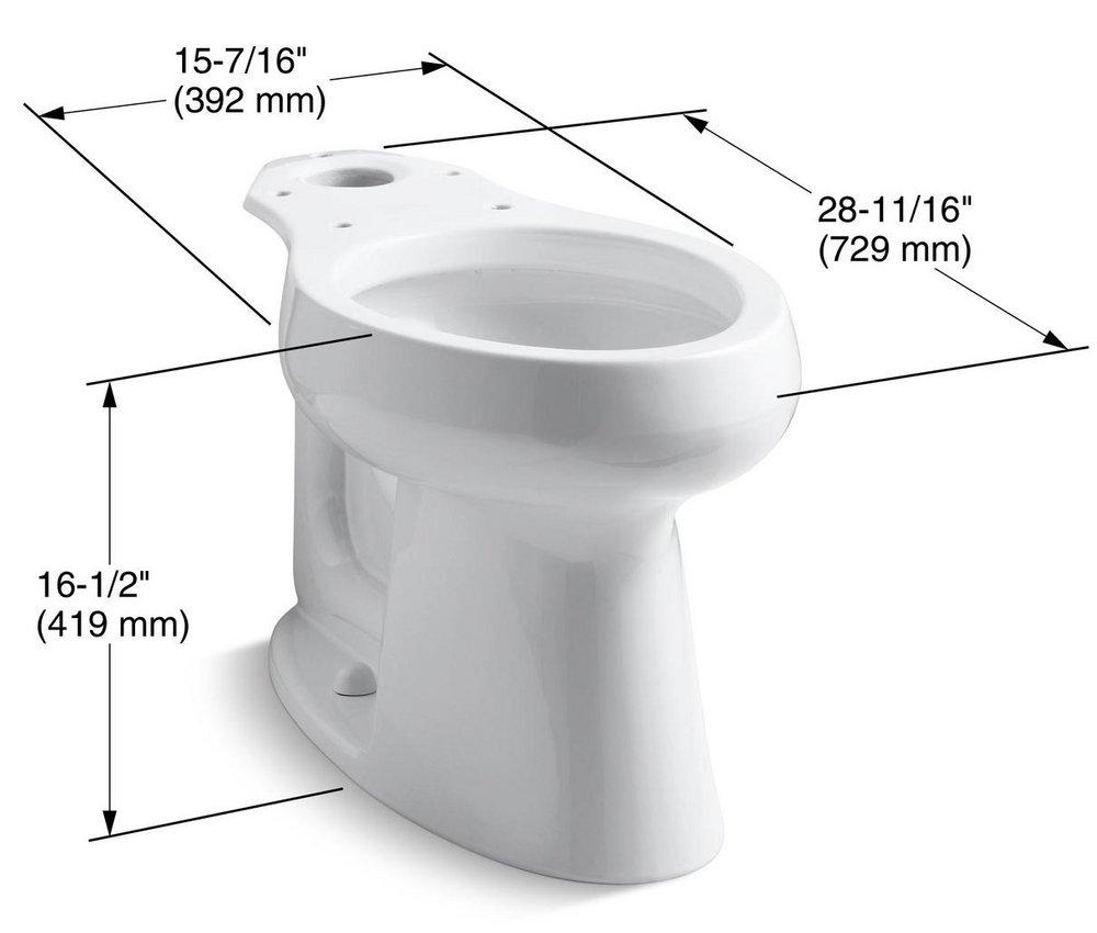 KOHLER Biscuit 1.6 gpf Elongated Floor Mount Toilet Bowl 