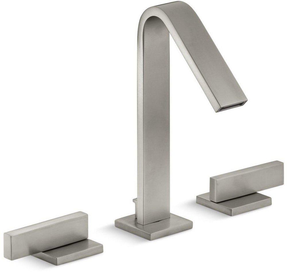 KOHLER Vibrant Brushed Nickel Two Handle Widespread Bathroom Sink Faucet 