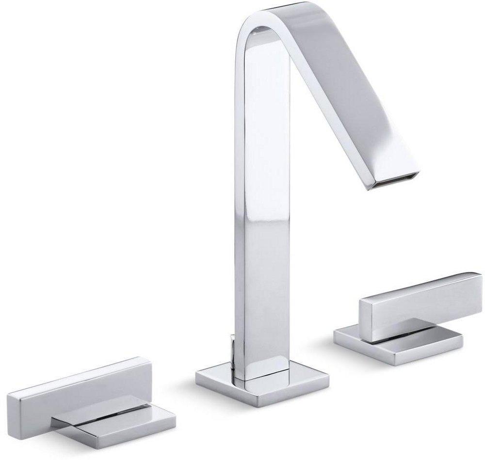 KOHLER Polished Chrome Two Handle Widespread Bathroom Sink Faucet 