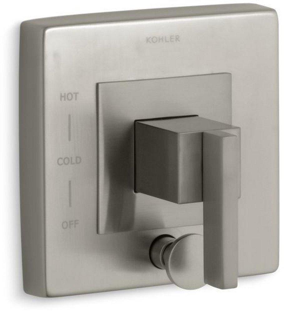 KOHLER Vibrant&reg; Brushed Nickel Pressure Balancing Valve Trim with Diverter Kit and Single Lever Handle 