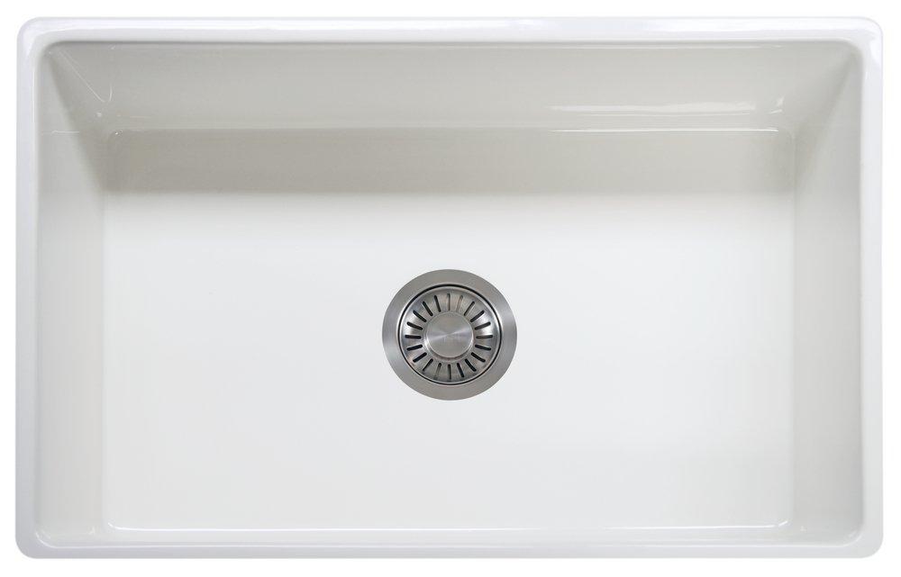 Franke White 30-1/8 x 20 in. Fireclay Single Bowl Farmhouse Kitchen Sink 