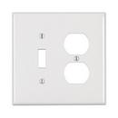LEVITON Ivory 2-Gang 1-Toggle 1-Duplex Thermoplastic Nylon Wall Plate 