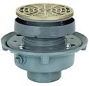 2 in. No Hub Cast Iron Floor Drain Assembly with 5-1/2 in. Round Nickel Bronze Grate and Ring and Strainer