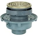 Sioux Chief No Hub Cast Iron Floor Drain Assembly with 5-1/2 in. Round Nickel Bronze Grate and Ring and Strainer 