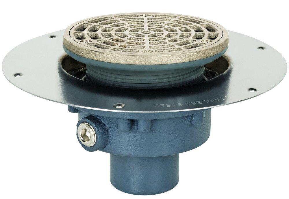 Sioux Chief Nickel Bronze No Hub Ductile Iron Floor Drain 