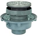 3 in. No Hub Cast Iron Floor Drain Assembly with 5-1/2 in. Round 304 Stainless Steel Grate and Ring and Strainer