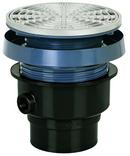 Sioux Chief Hub ABS Floor Drain Assembly with 6-1/2 in. Round 304 Stainless Steel Grate and Ring and Strainer 