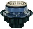 Sioux Chief Hub ABS Floor Drain Assembly with 5-1/2 in. Round Nickel Bronze Grate and Ring and Strainer 