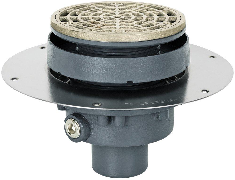 Sioux Chief No-Hub Adjustable Floor Drain with Deck Flange 