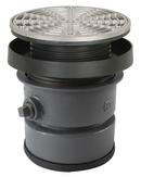 Sioux Chief Push Joint Ductile Iron Floor Drain Assembly with 6-1/2 in. Round 304 Stainless Steel Grate and Ring and Strainer 