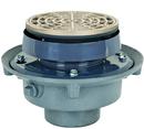 Sioux Chief No Hub Cast Iron Floor Drain Assembly with 5-1/2 in. Round Nickel Bronze Grate and Ring and Strainer 